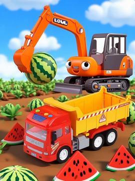 卡通挖掘机视频,趣味横生的工程探险之旅
