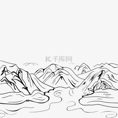 山水画图片大全简笔画,简笔画中的自然诗意