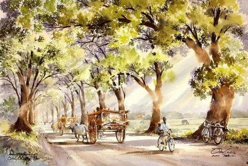 水彩风景画图片大全,捕捉自然之美